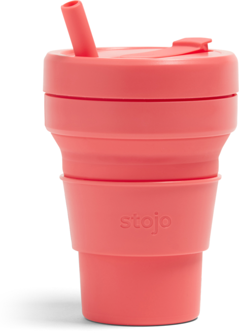 스토조 실리콘 빨대 텀블러 473ml, 코랄, 1개