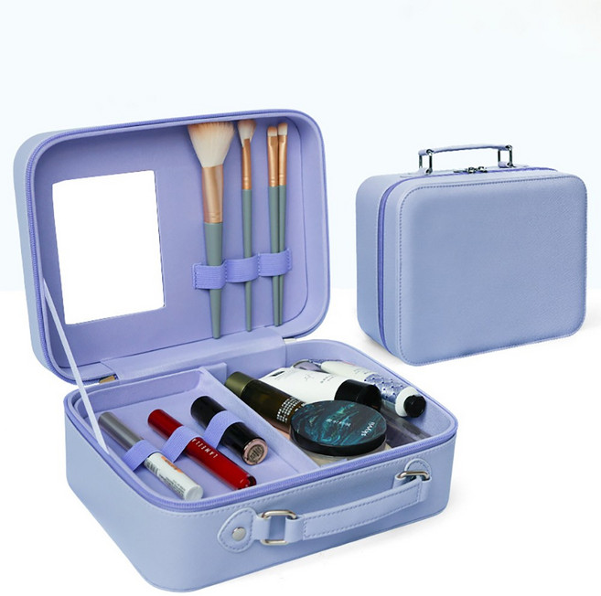 여행용 대용량 화장품 파우치 방수 메이크업 가방 휴대용 고급 가방 수납, 25cm*18.5cm*10cm, 보라색