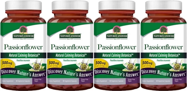 네이처스앤서 패션플라워 시계꽃 500mg, 4세트, 60정, 60정 - 쿠팡