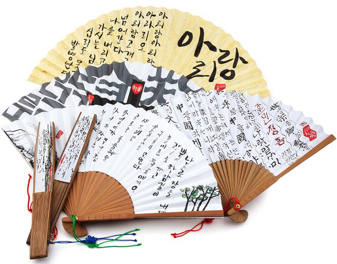외국인선물로 좋은 오죽선 부채 한국기념품 한글 접선 합죽선, 고급포장 - 1개비용, 3.훈민정음[세종]