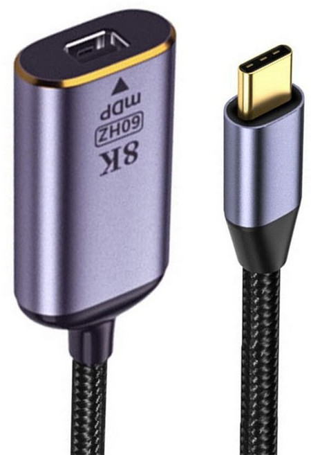 NFHK USB-C 타입 C to HDMI 케이블 HDTV 어댑터 4K 60hz 1080p 태블릿 및 휴대폰 및 노트북용, USB-C - 미니 DP 8K
