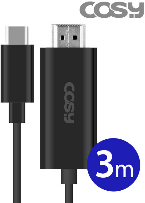 삼성 갤럭시 S26/S25/S24/S23/S22/S21/S20/S10 C타입 고화질 4K UHD 스마트 미러링 HDMI 케이블 3m, 1개