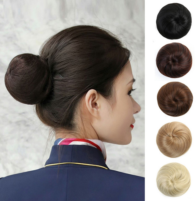 마녀플랜트 승무원 하이번 당고머리 가발 한복 올림가채 부분가발, 밀크브라운, 1개