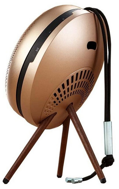 Bang & Olufsen Beoplay A1 2세대/Beosound A1 무선 블루투스 스피커용 업그레이드 스탠드 데스크탑 킥스탠드 홀더(실버), Gold with Walnut legs, 1개
