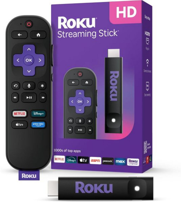 로쿠 스트리밍 스틱 HD 블랙 TV 기기 스트리밍, Roku HD