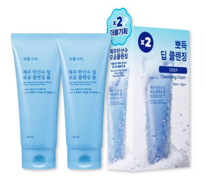 식물나라 제주 탄산수 딥 모공 클렌징폼 150ml + 150mL 기획