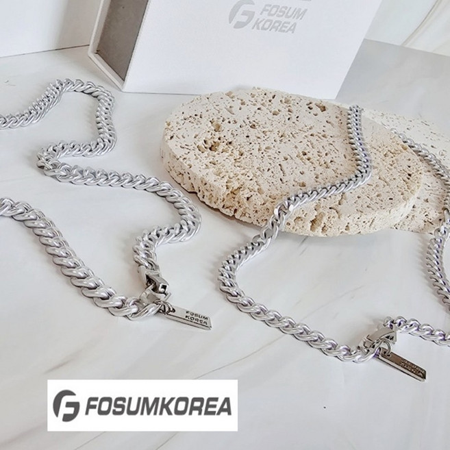 포슘코리아 체인목걸이 [버튼형], 55cm, 1개
