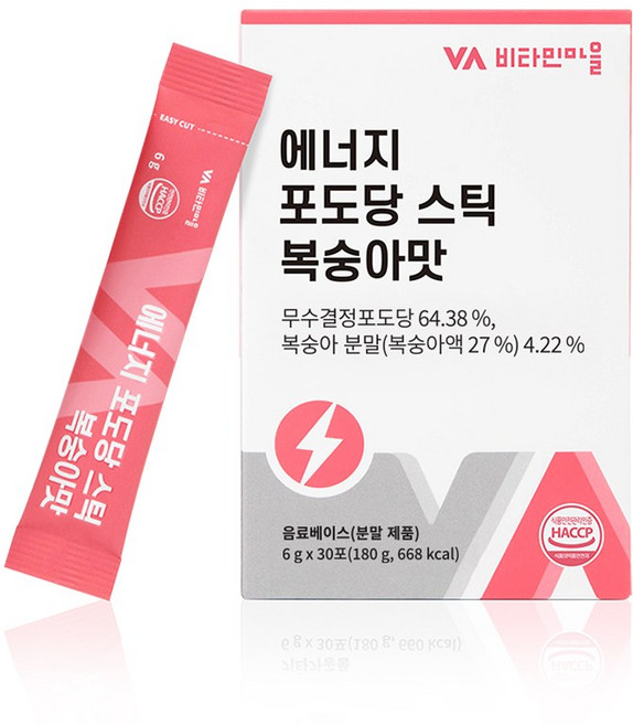 비타민마을 에너지 포도당 스틱 복숭아맛, 6g, 30개입, 1개