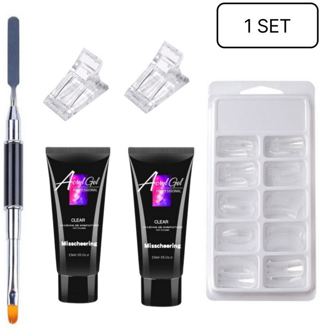 고고블랑 네일연장 폴리젤 아크릴젤 30ml세트, 화이트(15ml)+누드핑크(15ml)세트, 1개