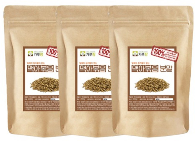 가루랑 v 100% 국산 맥아분말(볶음) 선식 200g 3개 묶음