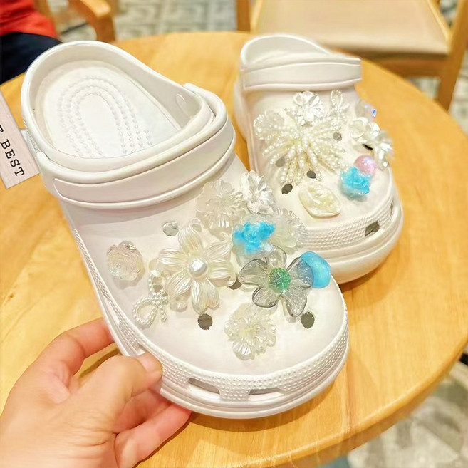 투명보석 오로라꽃 진주꽃 신발파츠 19p 얼음보석 신발꾸미기