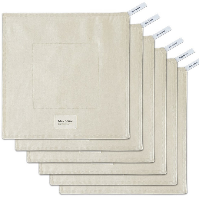 무형광 3겹 소창행주 100% 순면 먼지적고 빠른건조 Stay house, 5개