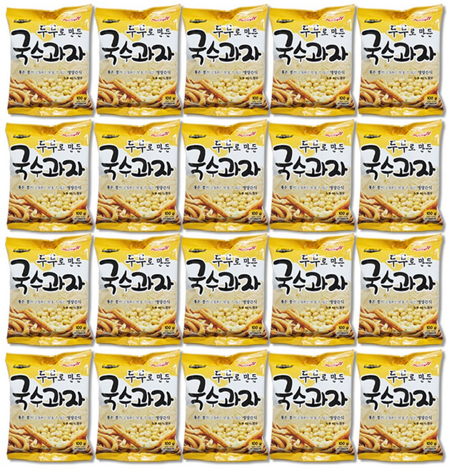 수제 두부과자 두부함량 아이들 온가족 웰빙간식 국수과자, 100g, 20개