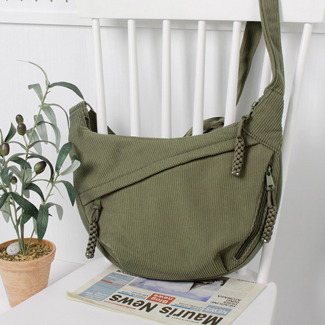 숄더백 여자가방 에코 코듀로이 보조가방 가벼운 수납 가방 백 여성 여자 직장인 데일리 리튼