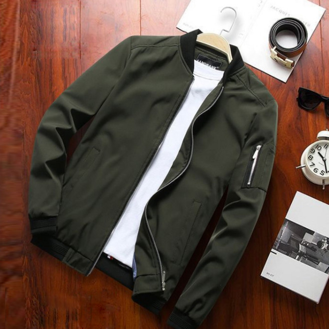 [양말증정] 배색 소매 지퍼 블루종 점퍼 집업 자켓 WI100J