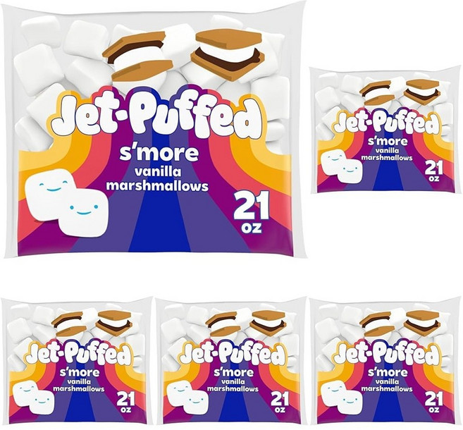 미국 크래프트 젯퍼프드 스모어 바닐라 마시멜로 595gX5팩세트 두쫀쿠 재료 캠핑 대용량, 5개