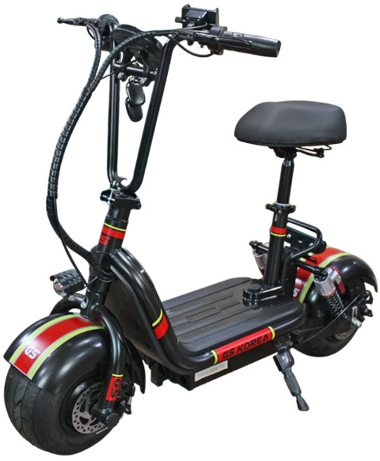 [지에스코리아] GSB-8600 미니 할리 2륜 전동스쿠터 출퇴근 가벼운 라이딩 어르신 마실용 GS코리아, 블랙, 강철