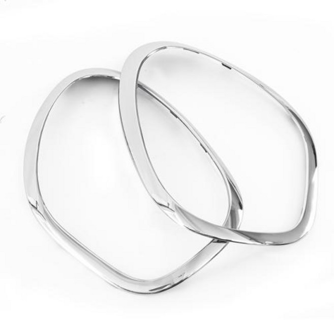 헤드라이트 트림 링 베젤 광택 블랙 크롬 서라운드 커버 5113980157351139801574 미니 R60 쿠퍼 컨트리맨 201116 에 적합, 2) Chrome