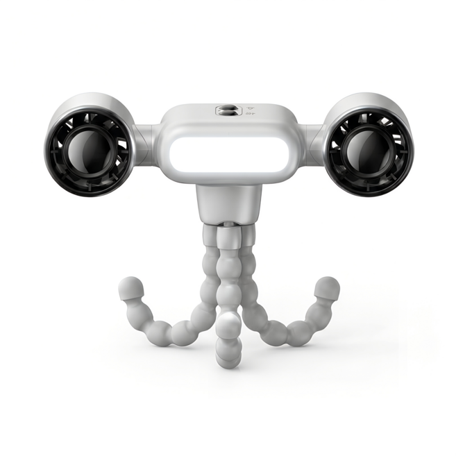 듀얼헤드 플로우 유모차 선풍기 탁상용 휴대용 무선 냉풍기, 화이트, 듀얼헤드 유모차 선풍기