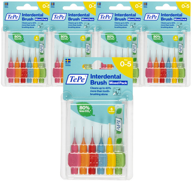 테페 스웨덴 치간칫솔 i형 오리지널 믹스 0.4~0.8mm, 5개, 6개입, 0.4mm