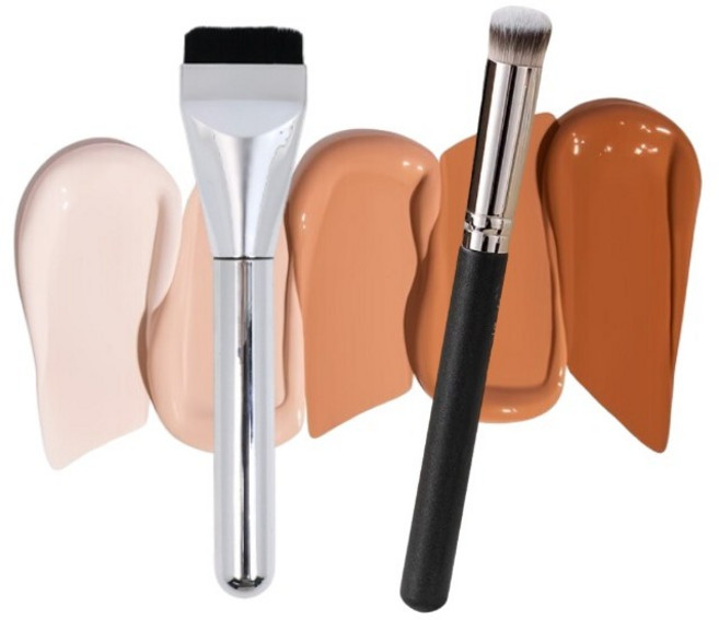 제일리팩토리 납작 스파출라 브러쉬 밀착 컨실러 브러쉬 세트, 1개, 스파츌라브러쉬/컨실러브러쉬