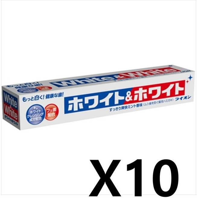 [의약부외품] 일본 라이온 미백 치약 10개세트 /화이트엔 화이트, 10개
