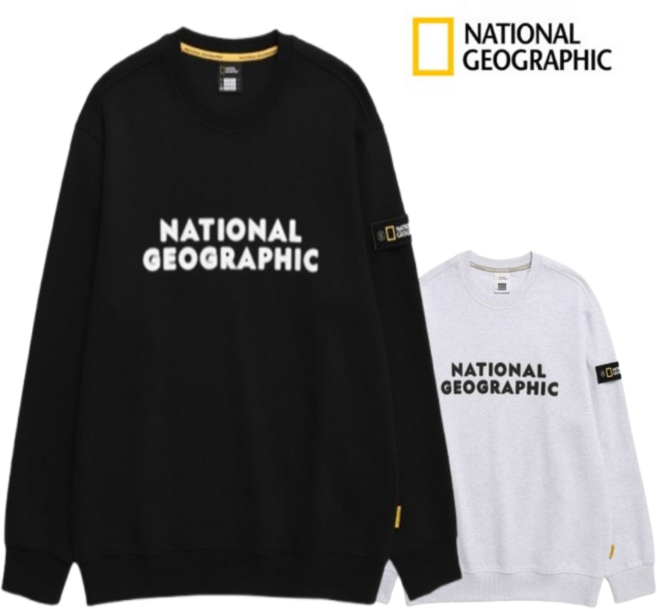 [매장발송] 내셔널지오그래픽 남여공용 맨투맨 등산 캠핑 커플룩 신학기 기본 라운드티 긴팔티셔츠