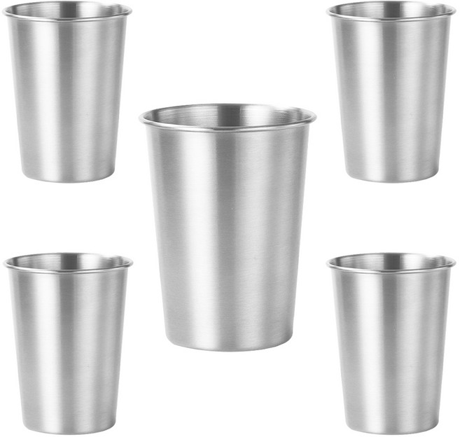 사구마트 스텐304 스텐컵 대용량 500ml, 실버, 5개