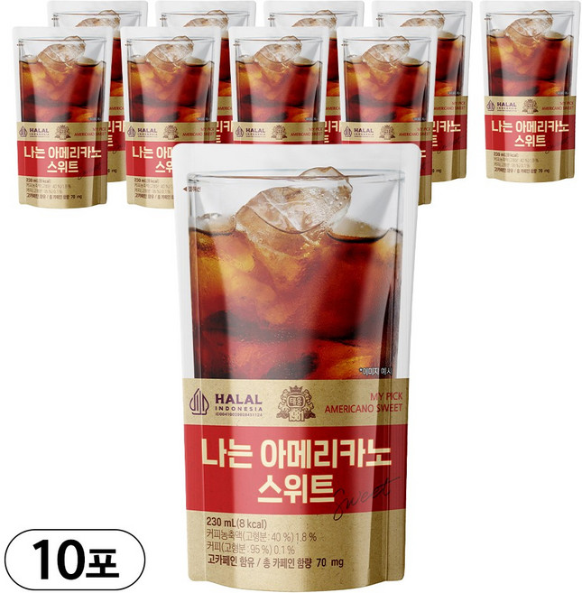 태웅식품 나는 아메리카노 스위트, 230ml, 10개