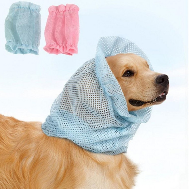 귀염증 강아지 스누드 귀덮개 귀통풍 반려동물 매쉬 펫 귀병예방 제단, 1개, 블루_대형