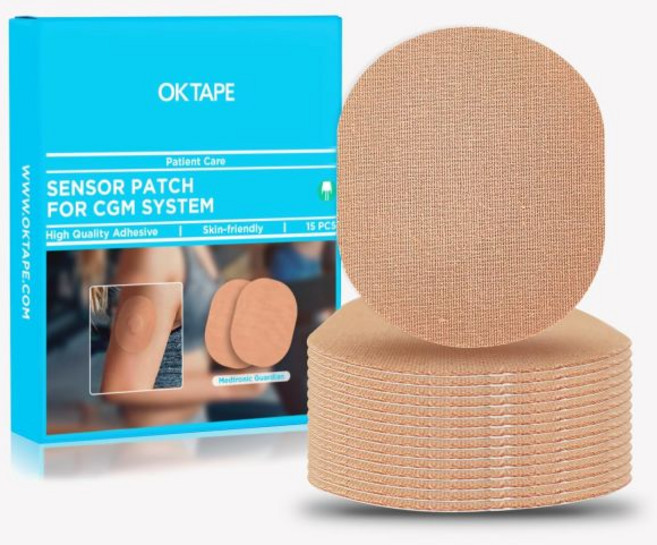 무채혈 혈당 센서 전용 거즈 접착 패치 프리스타일 리브레 1/2 15 PCS용 OK 테이프 방수 땀 방지 CGM 롱 라스트 베이지, 15개입 1개, MEDTRONIC GUARDIAN