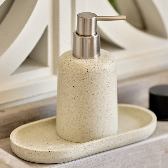 몬도홈 샌드스톤 디스펜서 핸드워시 손세정제 세제 샴푸 리필 용기, 1개