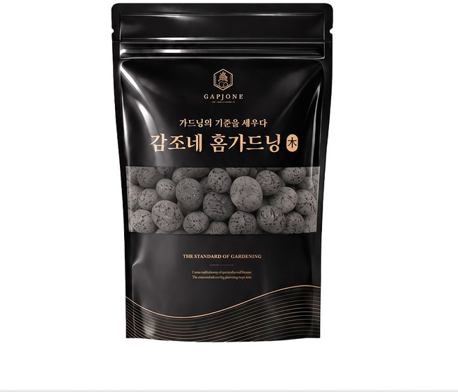 갑조네 라바에그스톤 소포장 흑색 1호 원예용 자재 화산석 마감재, 1.5L, 1개