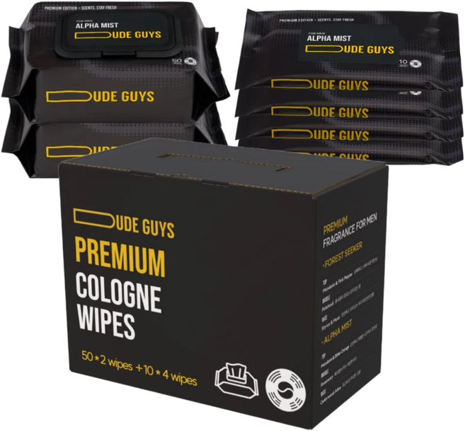 듀드가이즈 바디 올인원 퍼퓸 물 티슈 기프트박스 [포레스트시커], 1박스, 6개입, 576g