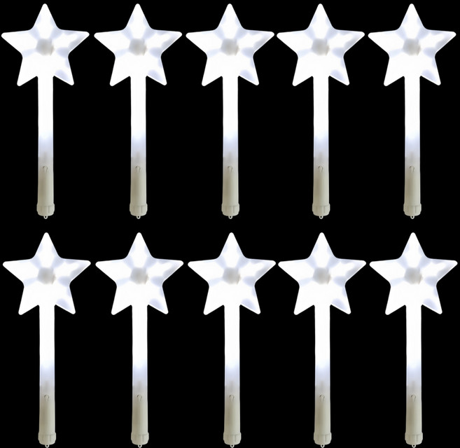 LED 콘서트 파티 학예회 응원봉, 10개, 왕별 화이트