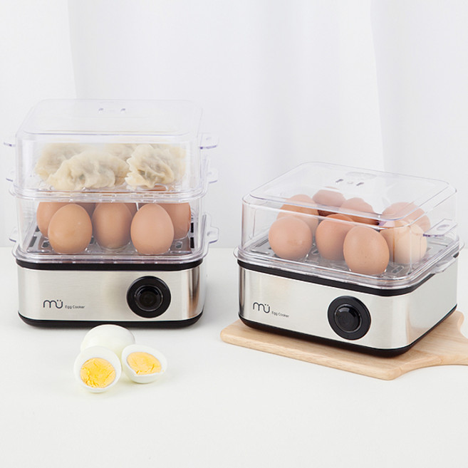 더뮤 신제품 계란찜기 스텐 멀티 에그 쿠커 달걀 반숙 조리기 휴대용 여행용 미니 전기 찜기, MU-ES120Y
