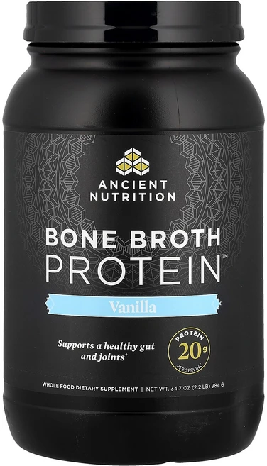 Ancient Nutrition Bone Broth Protein™ 바닐라 맛 984g(2.2lb) Nutrition (에인션트 뉴트리션), 1개, 984g - 쿠팡