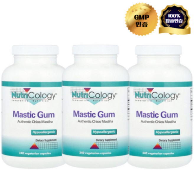 2+1 뉴트리콜로지 매스틱 검 베지 캡슐 240정, 3개