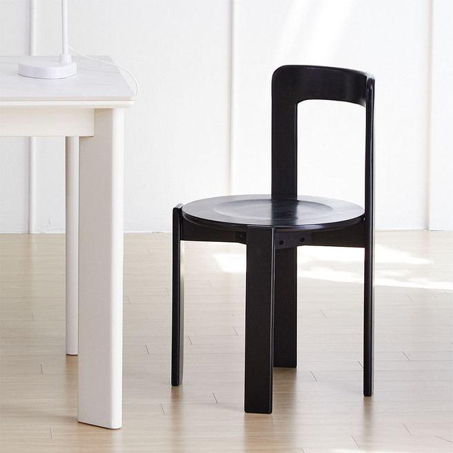 베스트리빙 오르 원목 체어 원목식탁의자 인테리어 디자인의자 빈티지의자 식당의자 6Colors, 1개, 블랙(원목방석)