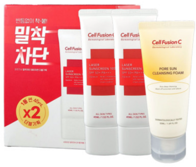 셀퓨전씨 레이저 썬스크린 100 SPF50+ PA+++ 45ml x 2p + 10ml, 1개