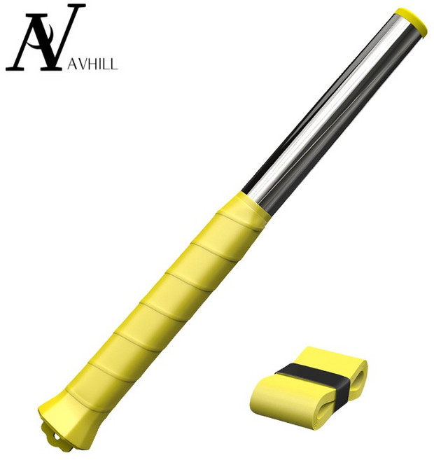 아브힐 강도조절 소리나는 배드민턴 라켓 빈스윙 휴대용 연습 스틱, 1개, 스윙연습기 옐로우