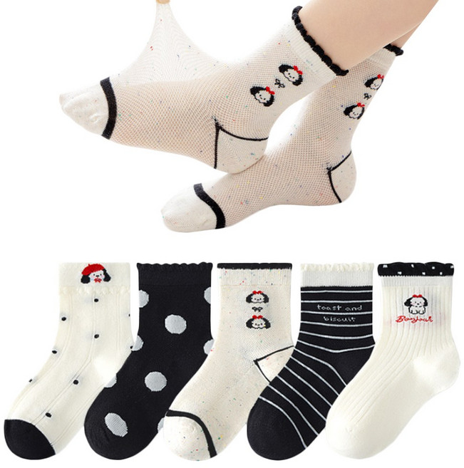 투해피 키즈 메쉬양말 5컬레- B30 빨간모자