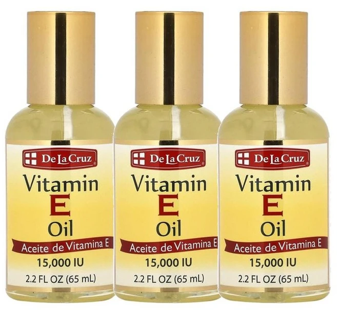 De La Cruz 비타민 E 오일 15000IU 보습제 65ml x3병 - 쿠팡