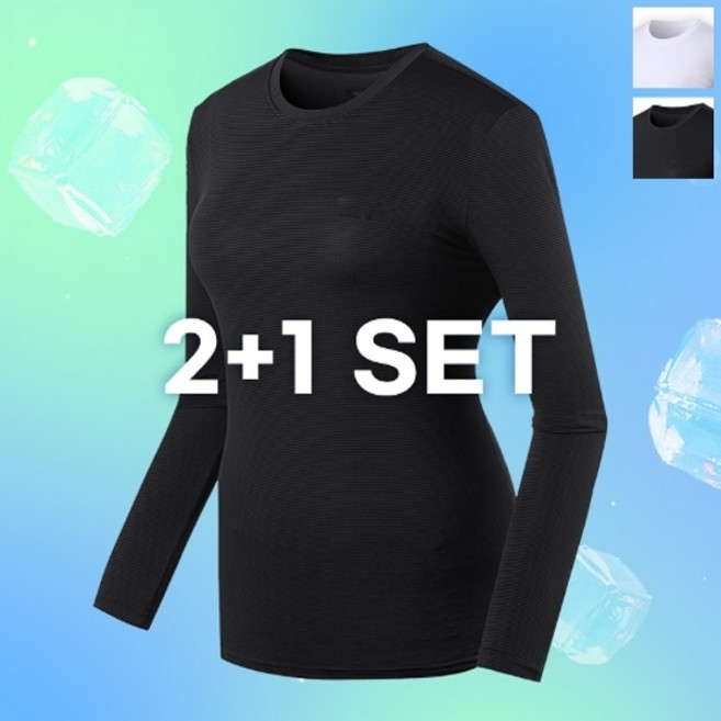 이삐다 2+1세트 여성 크레오라 고스판 냉감 라운드 쿨티셔츠/이너티셔츠 TZ25102WS3