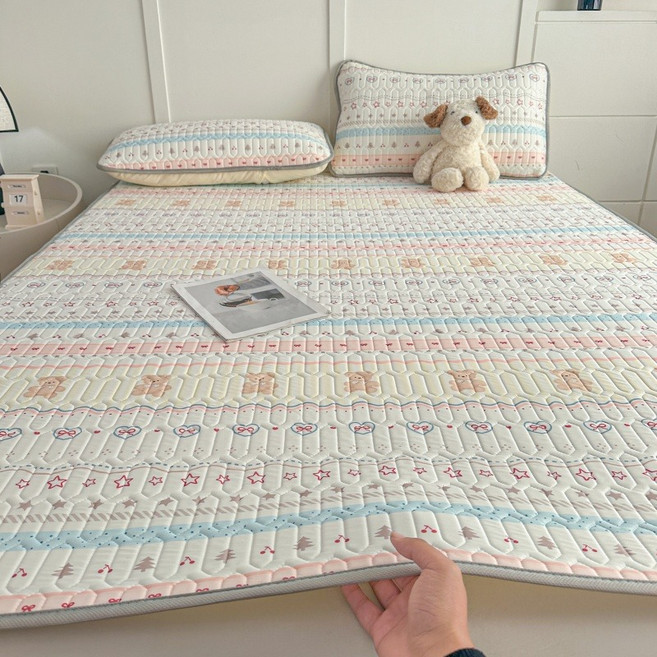 花卉圖案床墊 柔軟舒適透氣床墊 多尺寸可選, 條紋小熊, 1.5mm