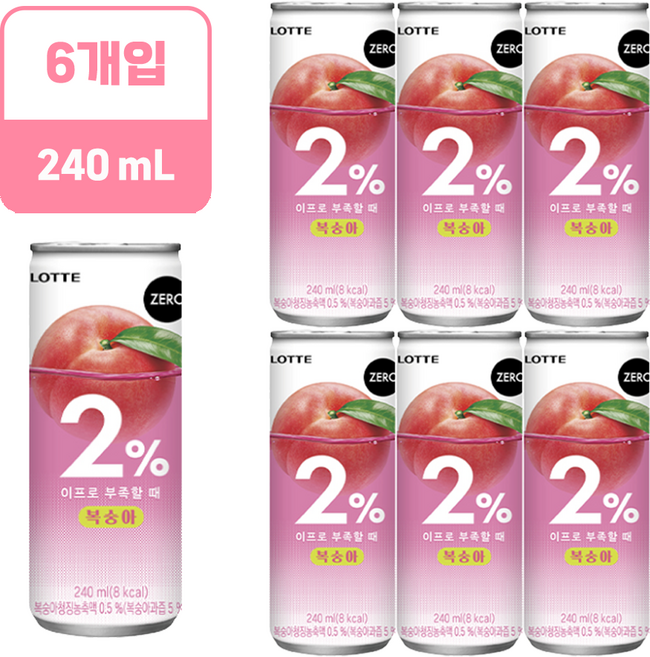 이프로 부족할때 복숭아, 240ml, 6개