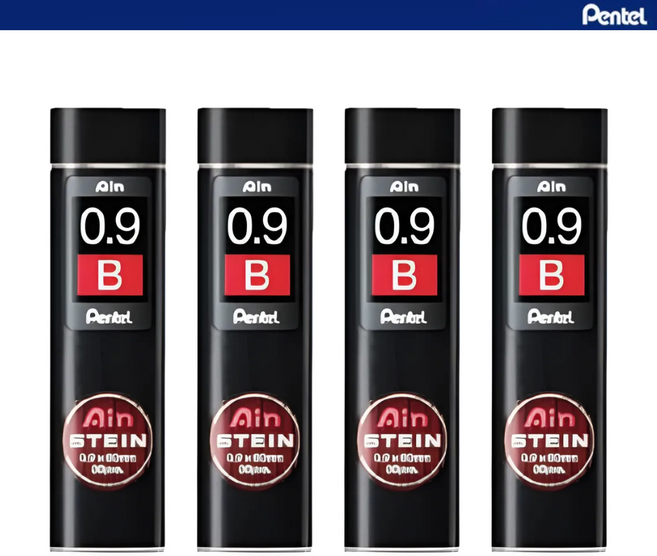 펜텔 Ain 아인슈타인 고강도 샤프심, 4개, 0.9mm, B