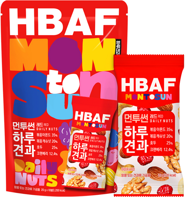 바프 먼투썬 하루견과 레드, 200g, 1개