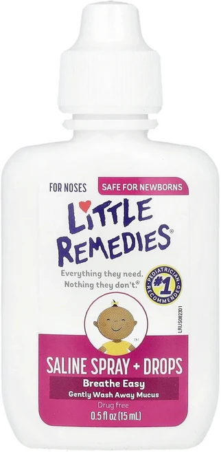 Little Remedies 식염수 스프레이 + 드롭 코에 사용 15ml(0.5fl oz), LittleRemedies식염수스프레이드롭코에사용15m - 쿠팡