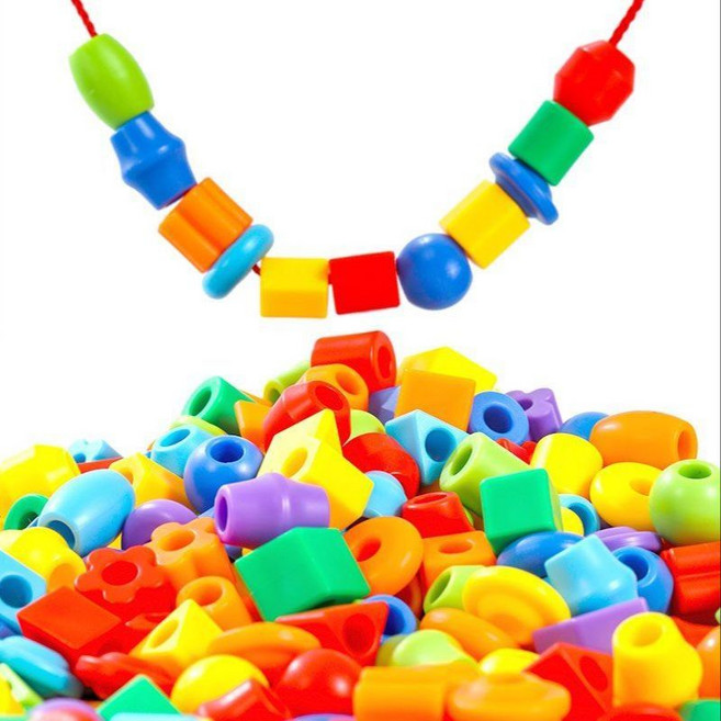 치매예방 교구 노인 활동 어르신 놀이 컬러 구슬 끈 꿰기, 1개, 멀티, 70피스